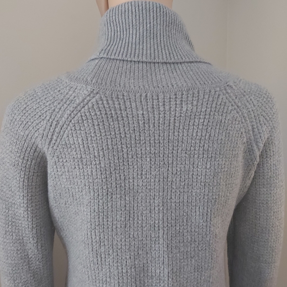 Aritzia Wilfred Free gray merino wool turtleneck knit sweater dress long line - Picture 7 of 14